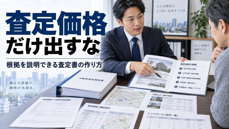 不動産査定書の作り方。価格だけ出すな、根拠を説明できる査定をしよう
