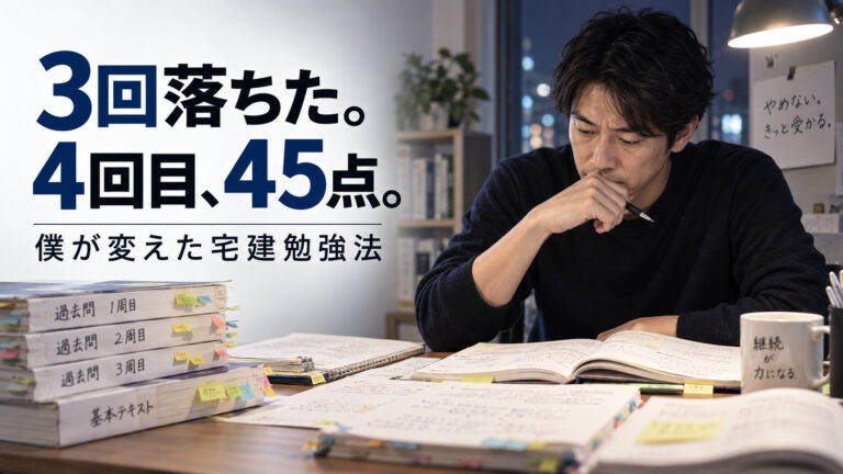 宅建に3回連続で落ちた僕が、4回目に45点で合格した勉強法