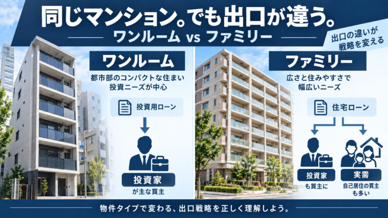 ワンルームとファミリー、同じ区分マンションでも出口はまったく違う