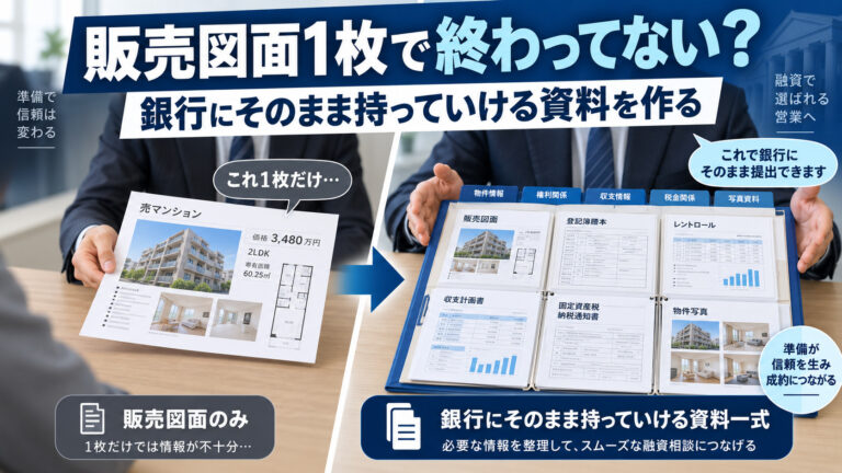販売図面だけ渡して終わってない？不動産営業が「銀行にそのまま持っていける資料」を作る理由